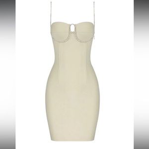 Cream and silver glam dress